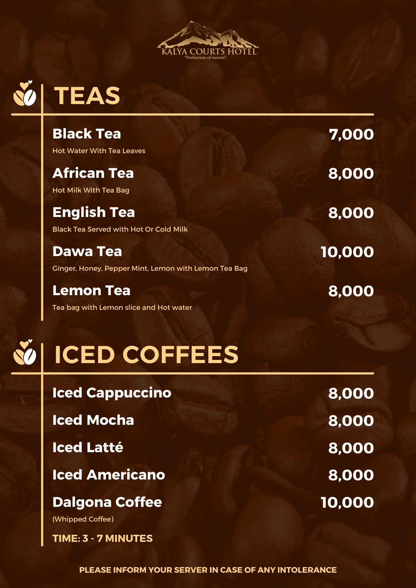 Teas and Iced Coffees