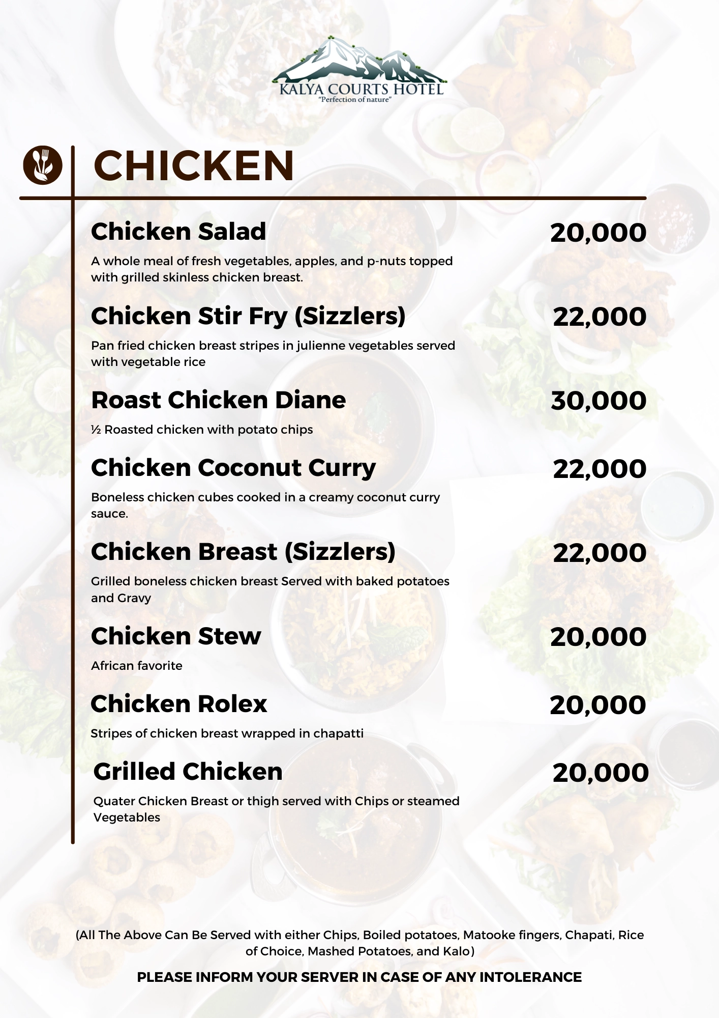 Chicken Menu